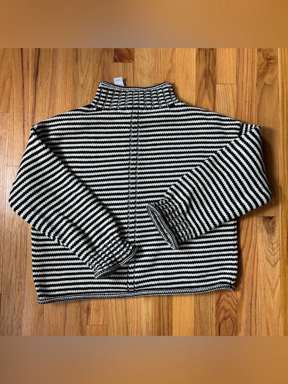J Crew Rollneck Sweater 2025 Black and White Stripe BNWT